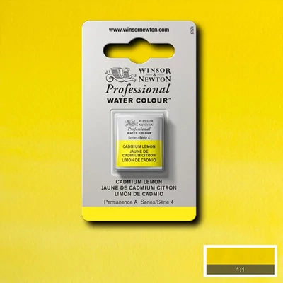 Akvarelová farba Winsor&Newton Professional, 1/2 panvičky - 086, cadmium lemon