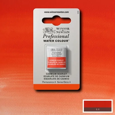 Akvarelová farba Winsor&Newton Professional, 1/2 panvičky - 106, cadmium scarlet