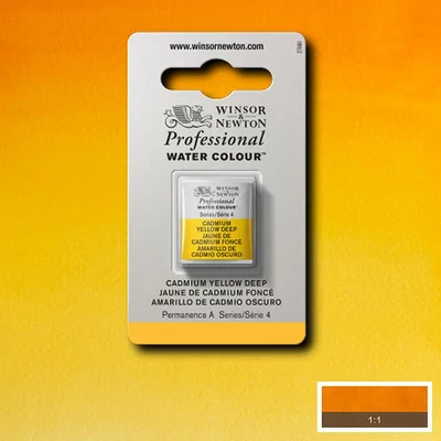 Akvarelová farba Winsor&Newton Professional, 1/2 panvičky - 111, cadmium yellow deep