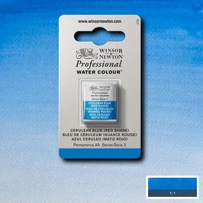 Akvarelová farba Winsor&Newton Professional, 1/2 panvičky - 140, cerulean blue (red shade)