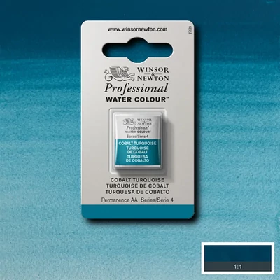 Akvarelová farba Winsor&Newton Professional, 1/2 panvičky - 190, cobalt turquoise