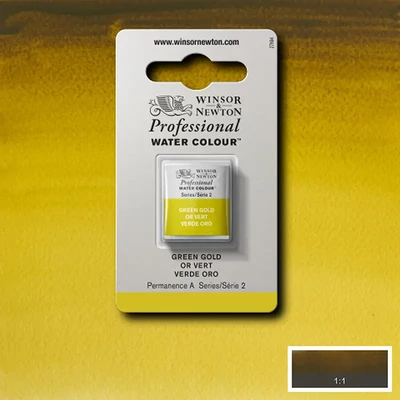 Akvarelová farba Winsor&Newton Professional, 1/2 panvičky - 294, green gold