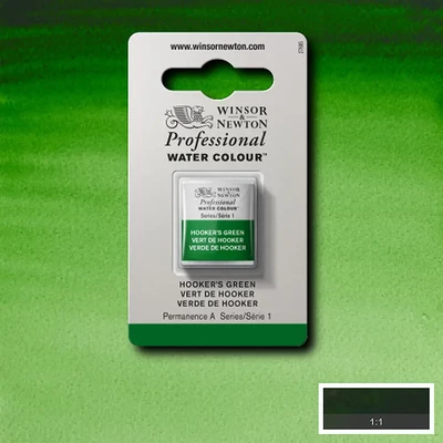 Akvarelová farba Winsor&Newton Professional, 1/2 panvičky - 311, Hooker's green