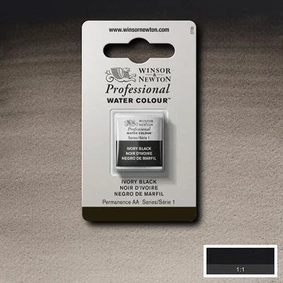 Akvarelová farba Winsor&Newton Professional, 1/2 panvičky - 331, ivory black