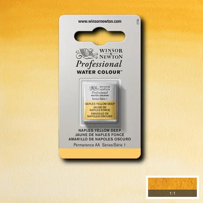 Akvarelová farba Winsor&Newton Professional, 1/2 panvičky - 425, Naples yellow deep
