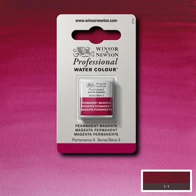 Akvarelová farba Winsor&Newton Professional, 1/2 panvičky - 489, permanent magenta