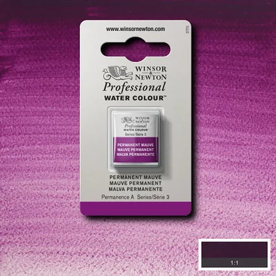 Akvarelová farba Winsor&Newton Professional, 1/2 panvičky - 491, permanent mauve