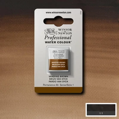 Akvarelová farba Winsor&Newton Professional, 1/2 panvičky - 676, Vandyke brown