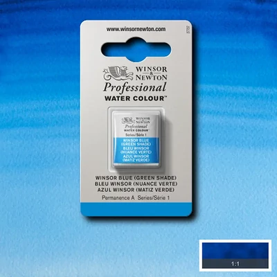 Akvarelová farba Winsor&Newton Professional, 1/2 panvičky - 707, Winsor blue (green shade)