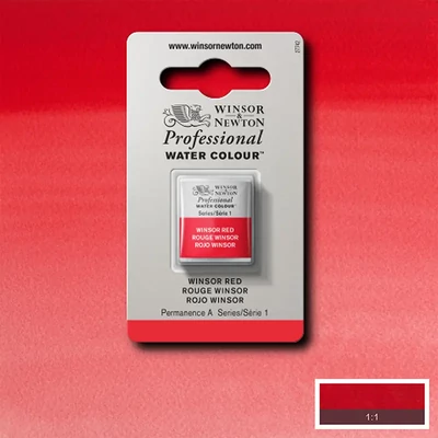 Akvarelová farba Winsor&Newton Professional, 1/2 panvičky - 726, Winsor red
