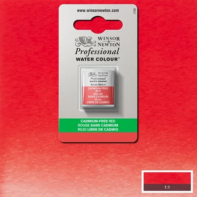 Akvarelová farba Winsor&Newton Professional, 1/2 panvičky - 901, cadmium free red