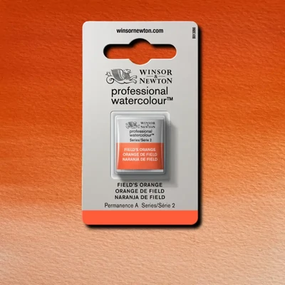 Akvarelová farba Winsor&Newton Professional, 1/2 panvičky - 418, Field's orange