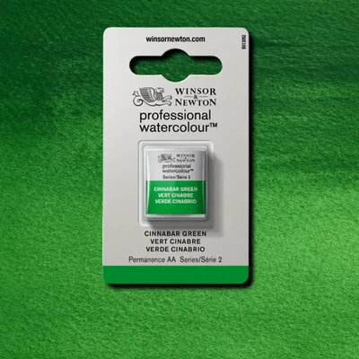Akvarelová farba Winsor&Newton Professional, 1/2 panvičky - 420, cinnabar green