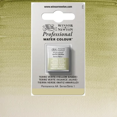 Akvarelová farba Winsor&Newton Professional, 1/2 panvičky - 638, terre verte yellow shade