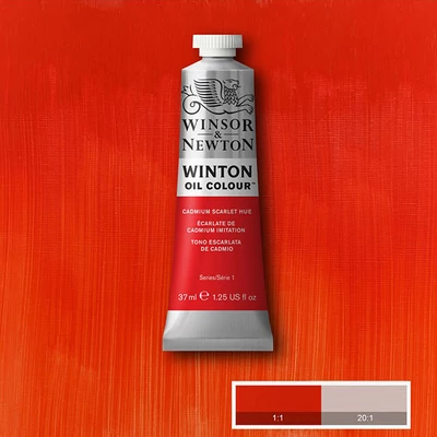 Olejová farba Winsor&Newton Winton, 37 ml - 107, cadmium scarlet hue