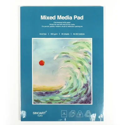 Blok na kreslenie a maľovanie Mixed Media, 200 g, 30 listov – A3