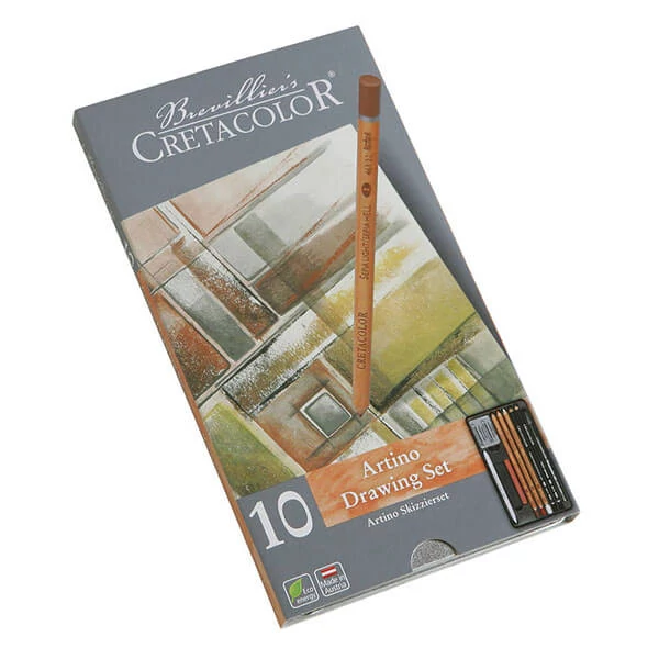 Kresliaci a skicovací set Cretacolor Artino, 10 kusov, v kovovej krabičke