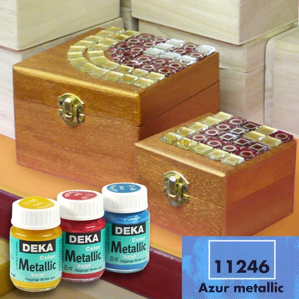 Metalická akrylová farba Deka Color Metallic 25 ml - 46 azúrová modrá