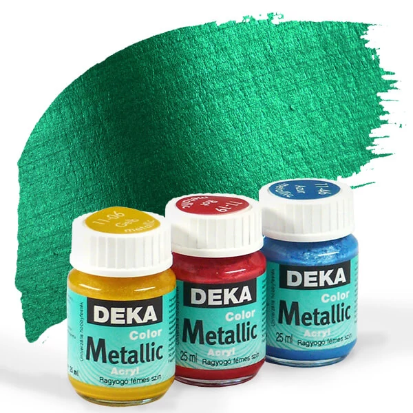 Metalická akrylová farba Deka Color Metallic 25 ml - 65 zelená