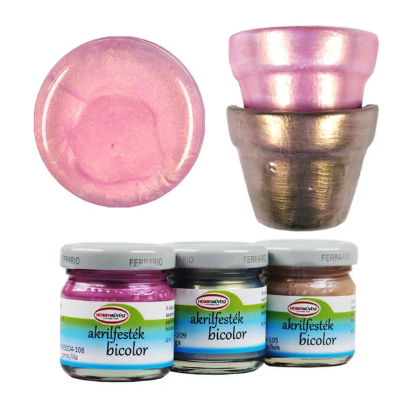 Akrylová farba pre hobby umelcov, 40 ml - bicolor, 107, červená/zlato žltá