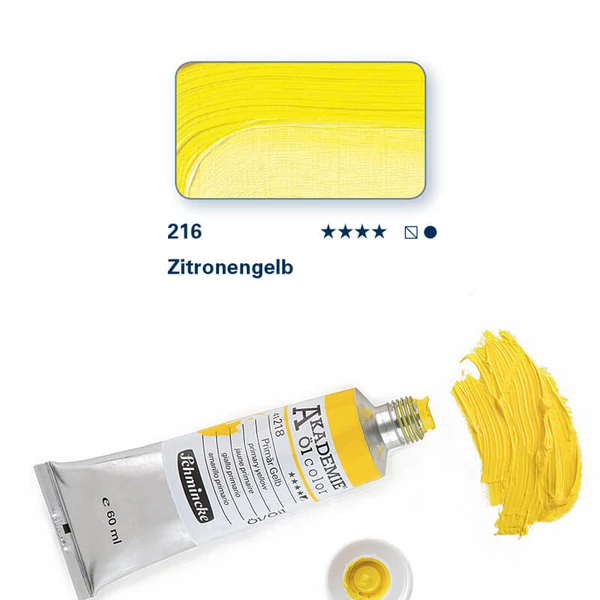 Olejová farba Schmincke Akademie, 60 ml - 216,  lemon yellow