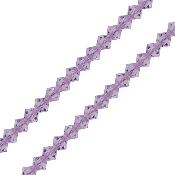 Reťaz z kónických kryštáľových korálkov Preciosa, 4 mm - Violet