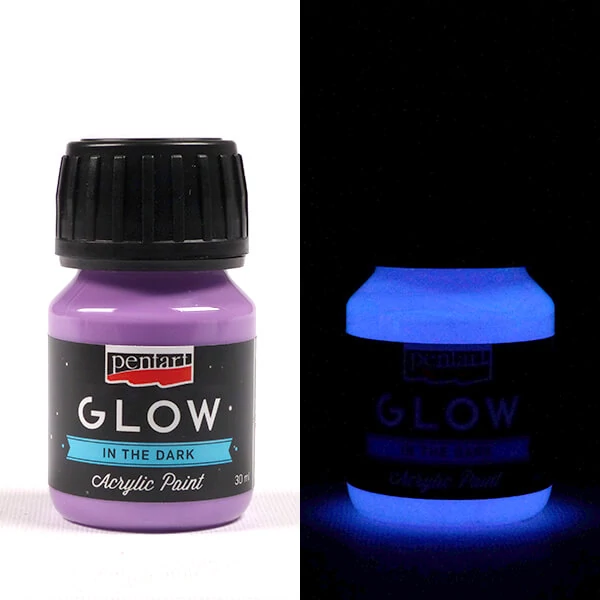 Akrylová farba svietiaca v tme Pentart Glow, 30 ml - fialová