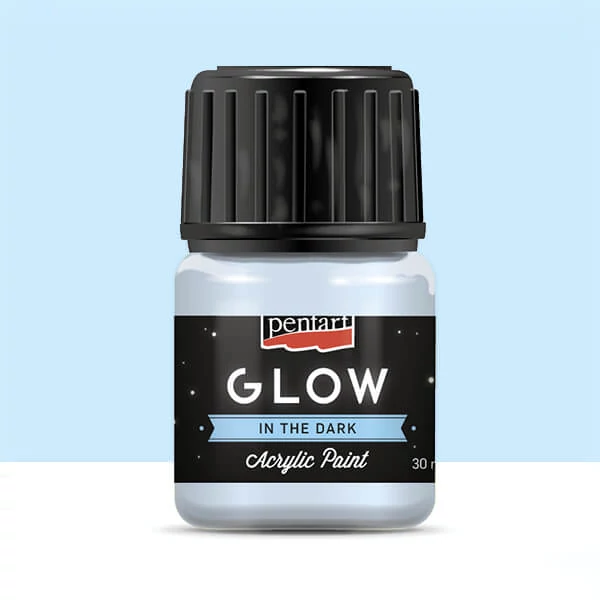 Akrylová farba svietiaca v tme Pentart Glow, 30 ml - modrobiela