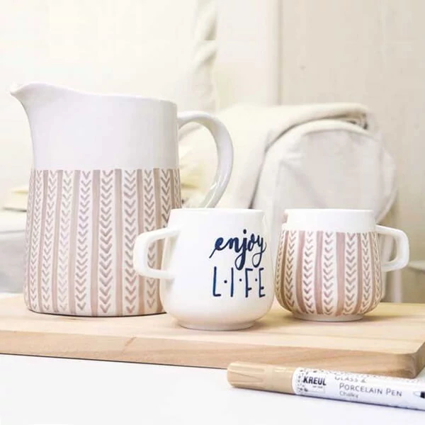 Sklenený a porcelánový popisovač v sade, Kreul Chalky