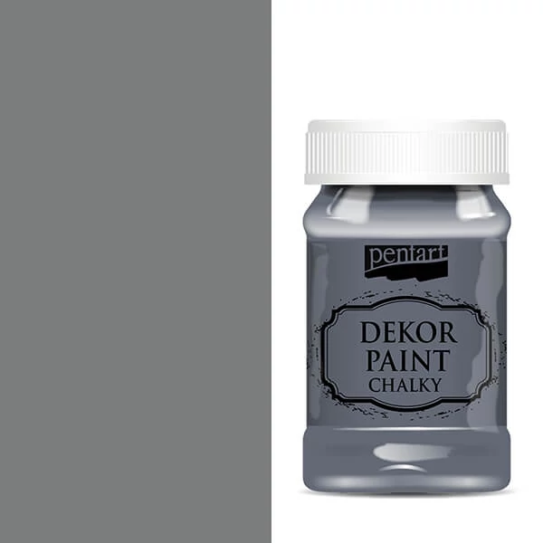 Kriedová farba Pentart Dekor Paint Chalky, 100 ml- grafitovo sivá