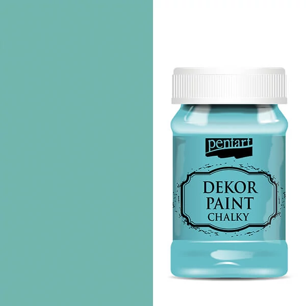 Kriedová farba Pentart Dekor Paint Chalky, 100 ml - tyrkysovo modrá