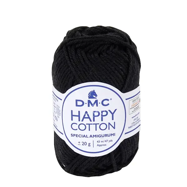 Bavlnená priadza na amigurumi DMC Happy Cotton, 20 g - 775, čierna