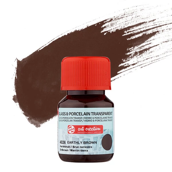 Farba na sklo a porcelán Art Creation, transparentná, 30 ml - 4026 earthly brown
