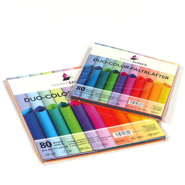 Papier na origami, Duo-Color - 80 g, 80 ks, 20x20 cm