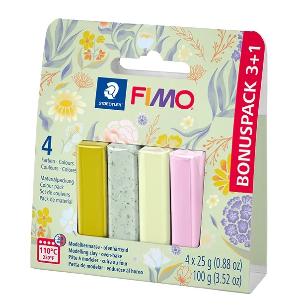 Sada modelovacích hmôt do rúry FIMO Effect Colour Pack, 4x25 g - Floral