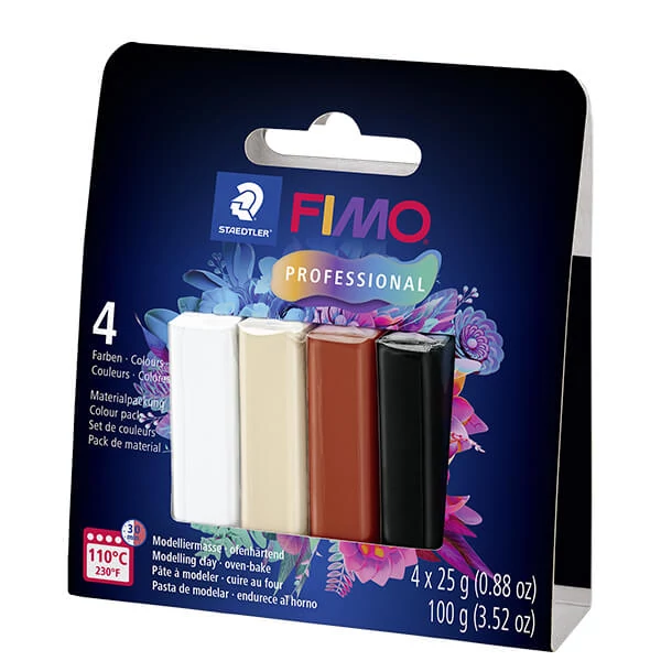 Sada modelovacích hmôt do rúry FIMO Professional Colour Pack, 4x25 g - Natural Colours