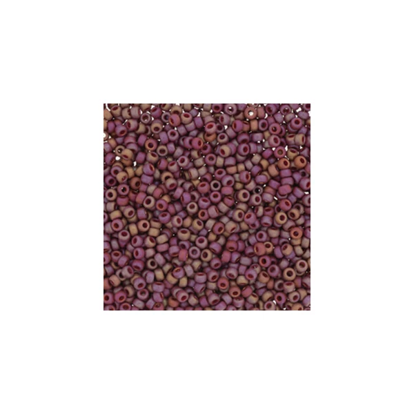 Miyuki japonské sklenené koráliky 11/0 - Frost Opaque Glaze Rainbow Dark Red