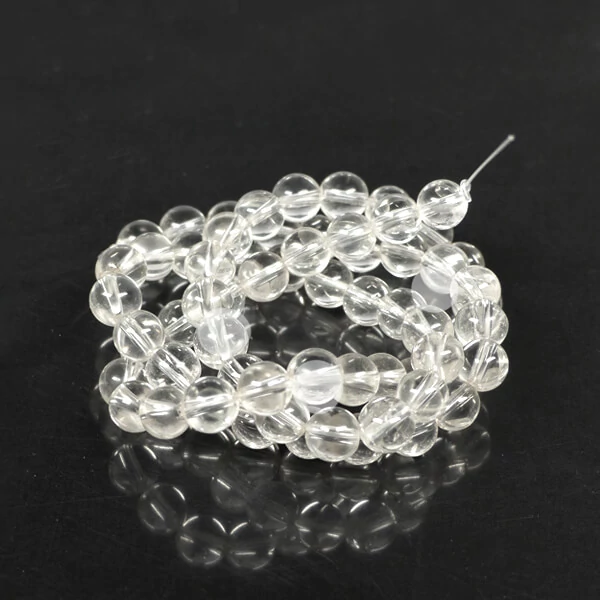 Minerálne koráliky - Horský krištáľ, 6 mm, 1 prameň