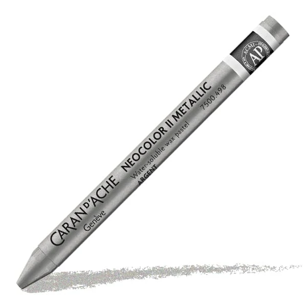 Akvarelová krieda Caran d'Ache Neocolor II - 498, metallic silver
