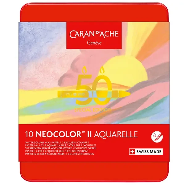 Sada akvarelových pasteliek Caran d'Ache Classic Neocolor II – 10 kusov, Pastel