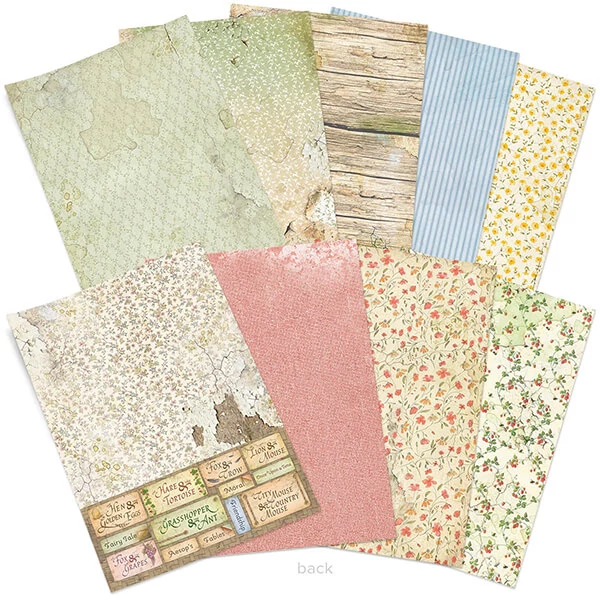 Sada scrapbookových papierov Ciao Bella, A4, 9 listov - Ezopove zvieracie bájky Creative Pad