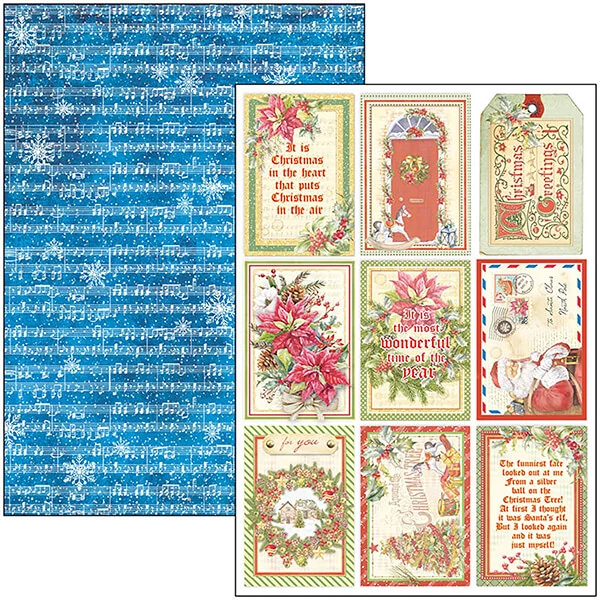 Sada scrapbookových papierov Ciao Bella, A4, 9 listov - Dear Santa Creative Pad