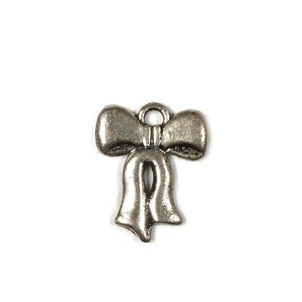 Charm kovová ozdoba, 4 ks - dlhá mašľa, 3D