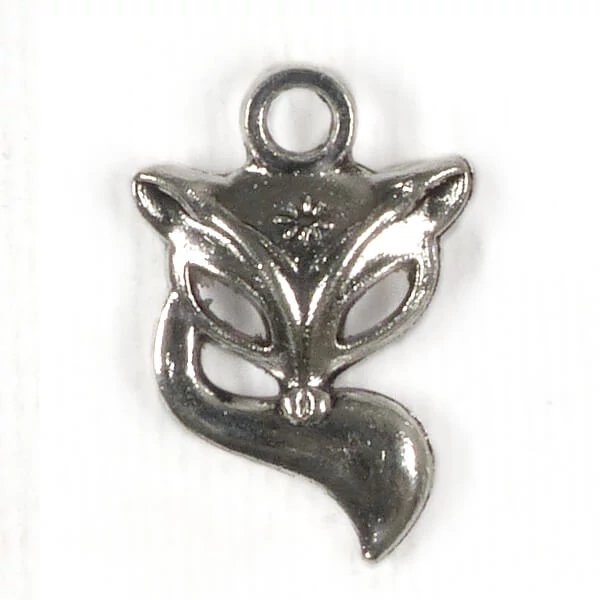 Charm kovová ozdoba, 3 ks - líška, 3D