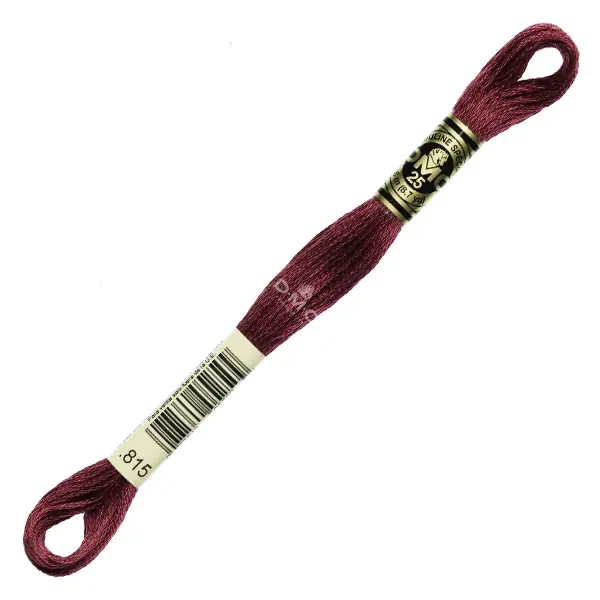 Vyšívacia niť, DMC Mouliné (rozdelená, 6 vlákien), 8 m - 023-815, Garnet - MED