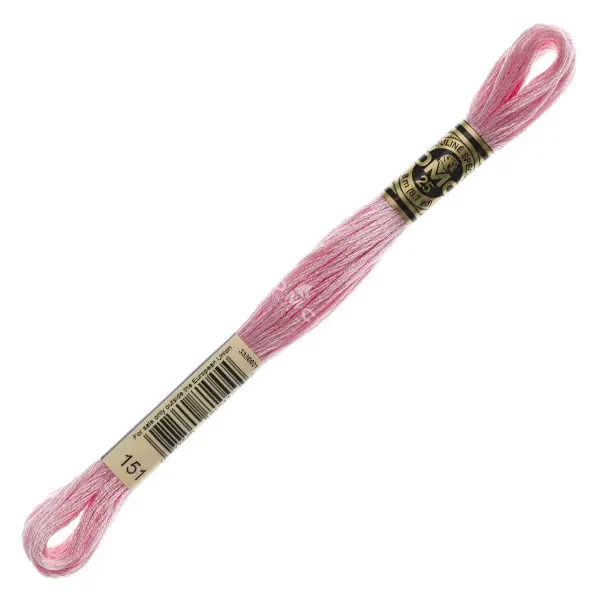Vyšívacia niť, DMC Mouliné (rozdelená, 6 vlákien), 8 m - 045-151, Pink