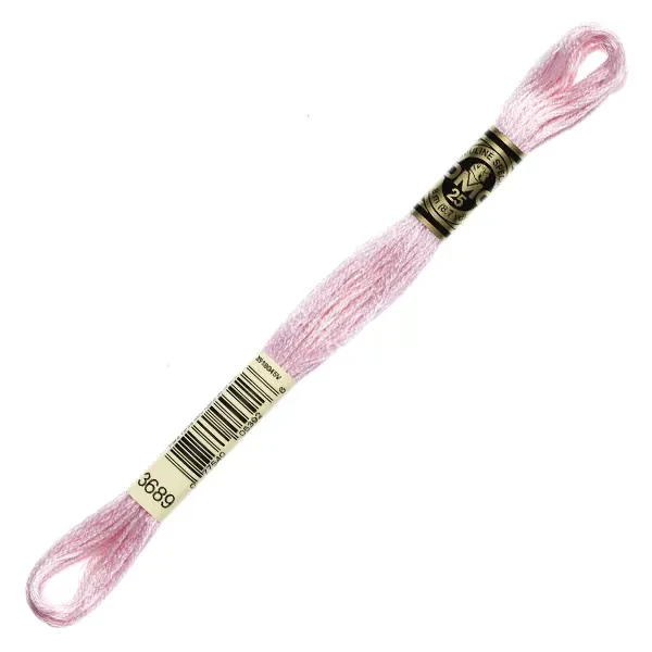 Vyšívacia niť, DMC Mouliné (rozdelená, 6 vlákien), 8 m - 052-3689, Mauve - LT
