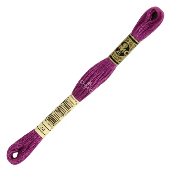 Vyšívacia niť, DMC Mouliné (rozdelená, 6 vlákien), 8 m - 073-34, Dark Fuchsia