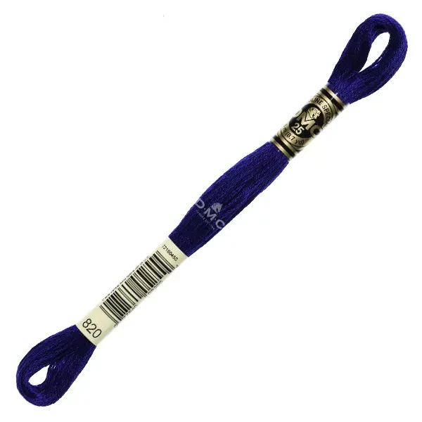 Vyšívacia niť, DMC Mouliné (rozdelená, 6 vlákien), 8 m - 133-820, Royal Blue - VY DK