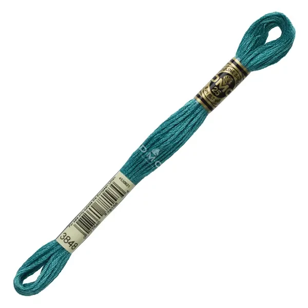 Vyšívacia niť, DMC Mouliné (rozdelená, 6 vlákien), 8 m - 191-3848, Teal Green - MED